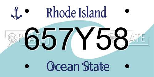 657Y58 Rhode Island License Plate