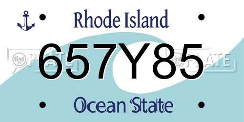 657Y85 Rhode Island License Plate