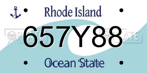 657Y88 Rhode Island License Plate