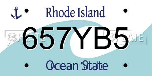 657YB5 Rhode Island License Plate