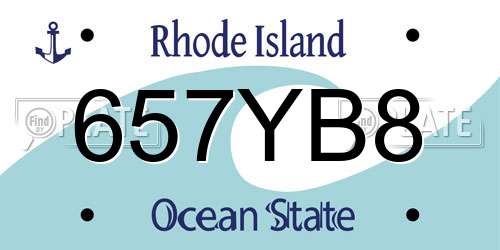 657YB8 Rhode Island License Plate