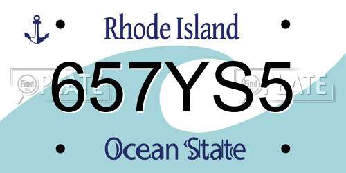 657YS5 Rhode Island License Plate