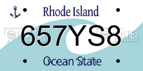 657YS8 Rhode Island License Plate