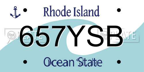 657YSB Rhode Island License Plate