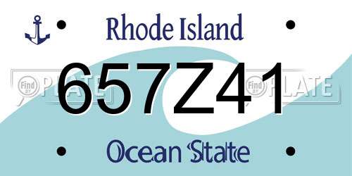 657Z41 Rhode Island License Plate