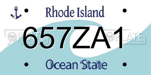 657ZA1 Rhode Island License Plate