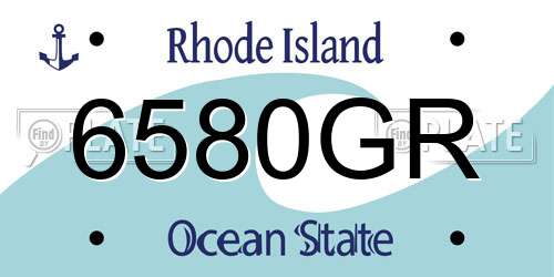 6580GR Rhode Island License Plate