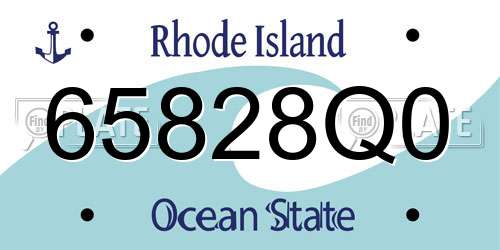 65828Q0 Rhode Island License Plate