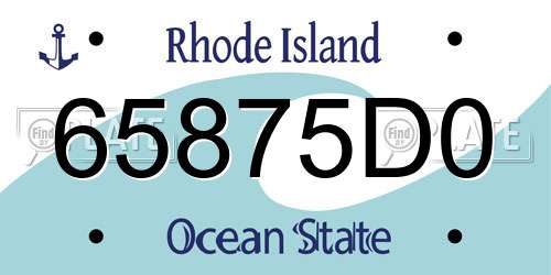 65875D0 Rhode Island License Plate