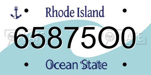 65875O0 Rhode Island License Plate