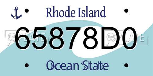 65878D0 Rhode Island License Plate