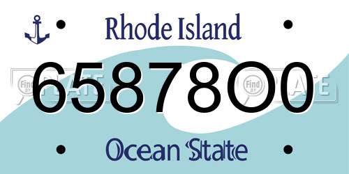 65878O0 Rhode Island License Plate