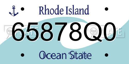 65878Q0 Rhode Island License Plate