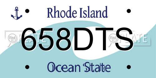 658DTS Rhode Island License Plate