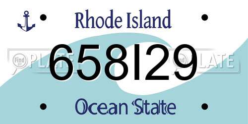 658I29 Rhode Island License Plate