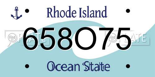 658O75 Rhode Island License Plate