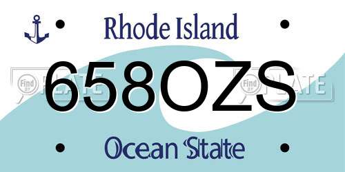 658OZS Rhode Island License Plate