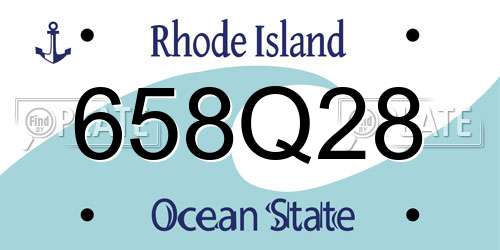 658Q28 Rhode Island License Plate