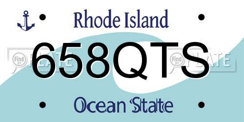 658QTS Rhode Island License Plate