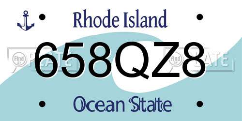 658QZ8 Rhode Island License Plate