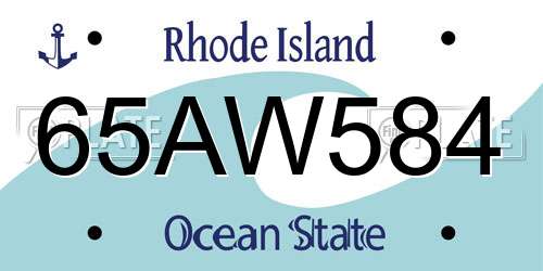 65AW584 Rhode Island License Plate