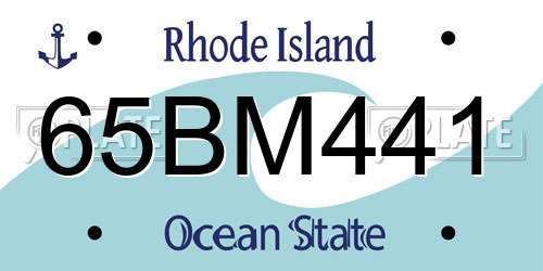 65BM441 Rhode Island License Plate