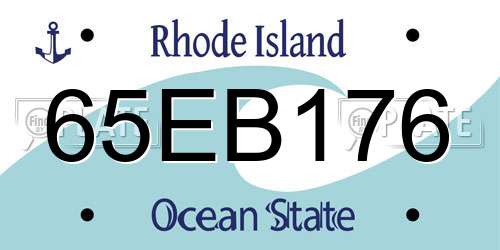 65EB176 Rhode Island License Plate