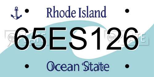 65ES126 Rhode Island License Plate