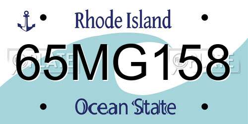 65MG158 Rhode Island License Plate