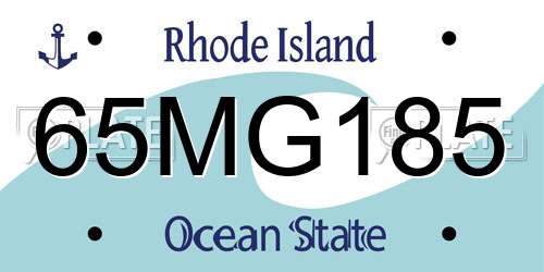 65MG185 Rhode Island License Plate