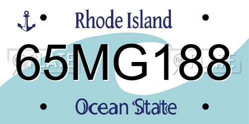 65MG188 Rhode Island License Plate