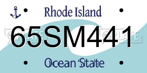 65SM441 Rhode Island License Plate