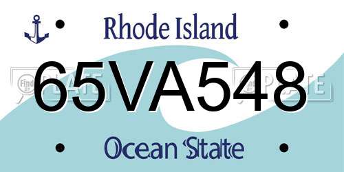 65VA548 Rhode Island License Plate