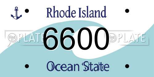 6600 Rhode Island License Plate