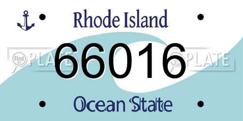 66016 Rhode Island License Plate