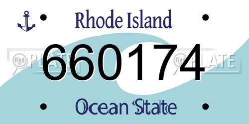 660174 Rhode Island License Plate