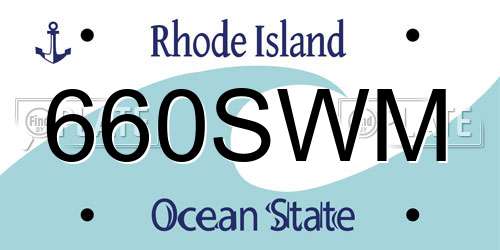 660SWM Rhode Island License Plate