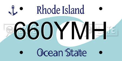 660YMH Rhode Island License Plate