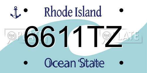 6611TZ Rhode Island License Plate