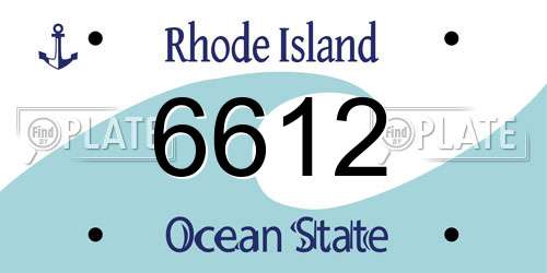 6612 Rhode Island License Plate