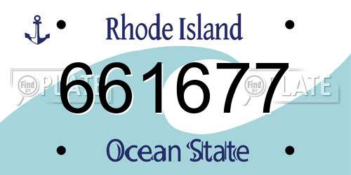 661677 Rhode Island License Plate