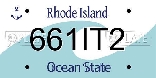 661IT2 Rhode Island License Plate