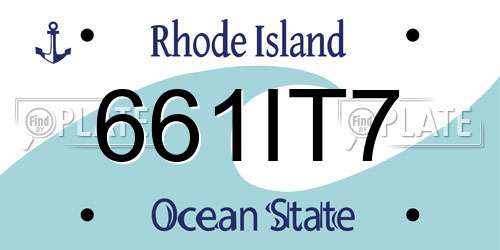 661IT7 Rhode Island License Plate