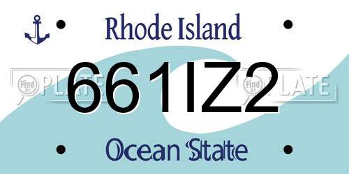 661IZ2 Rhode Island License Plate
