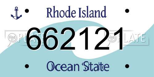 662121 Rhode Island License Plate