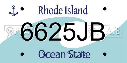6625JB Rhode Island License Plate