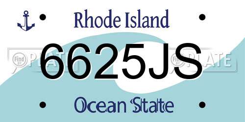 6625JS Rhode Island License Plate