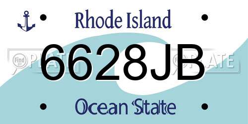 6628JB Rhode Island License Plate