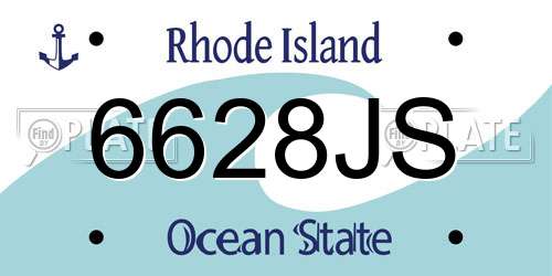 6628JS Rhode Island License Plate