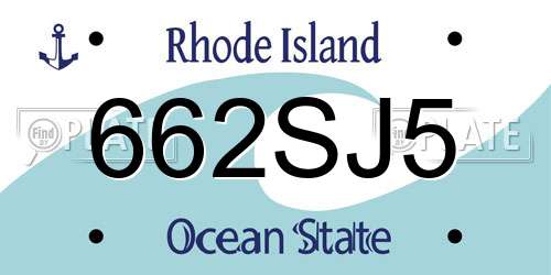 662SJ5 Rhode Island License Plate